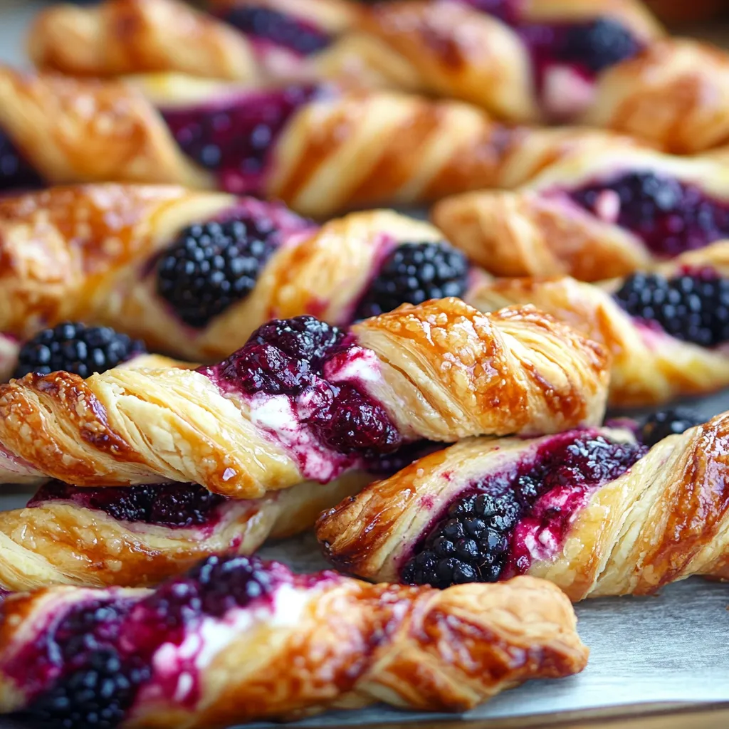 Torsades au chèvre et mûres croustillantes