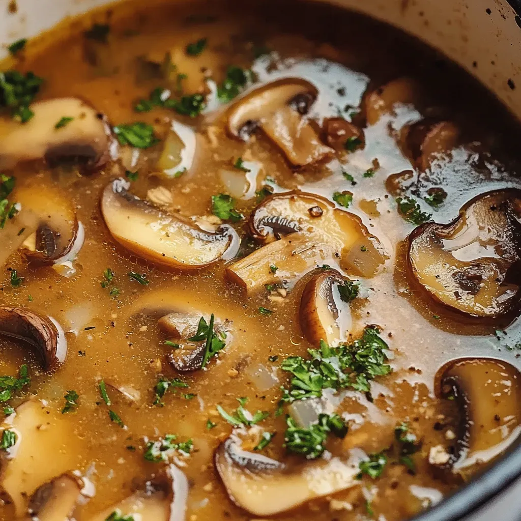 Soupe hongroise aux champignons fondants