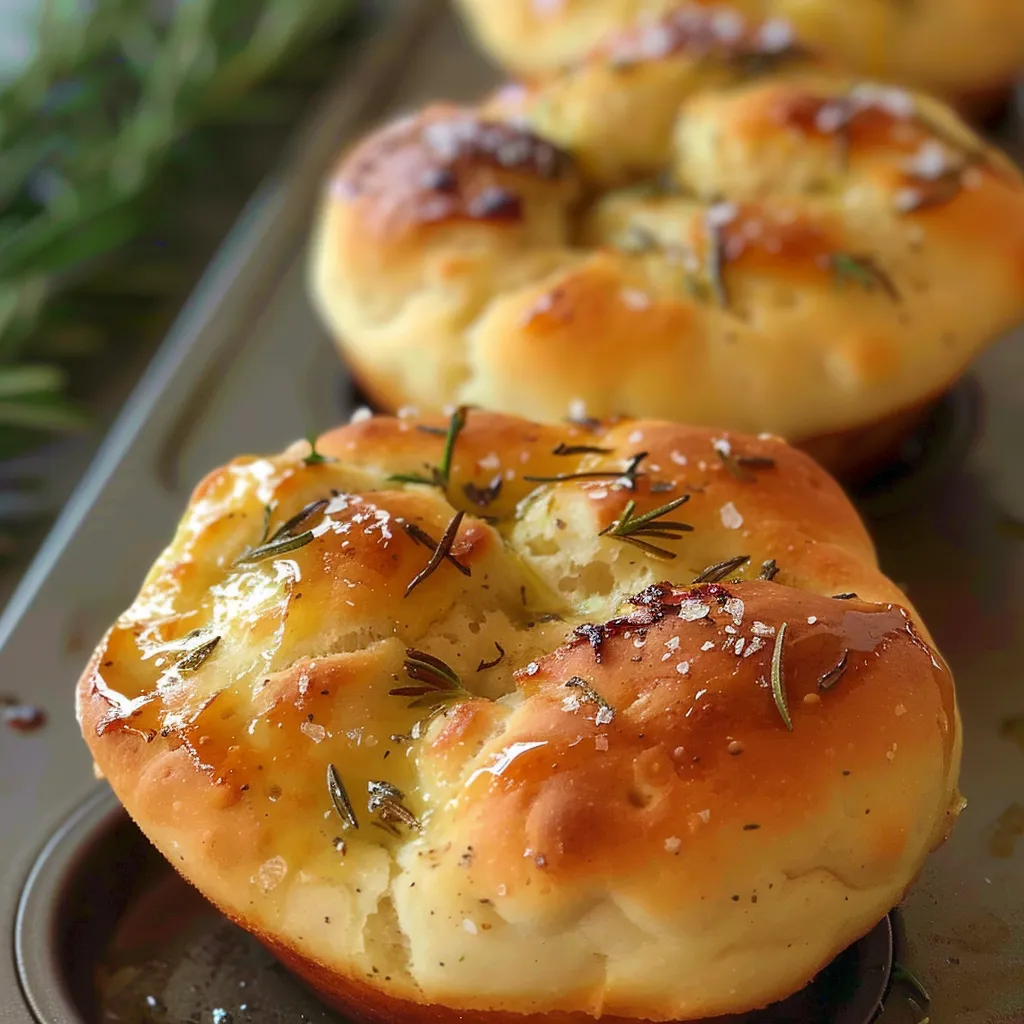 Muffins Focaccia au Romarin – Petit-déjeuner Savoureux