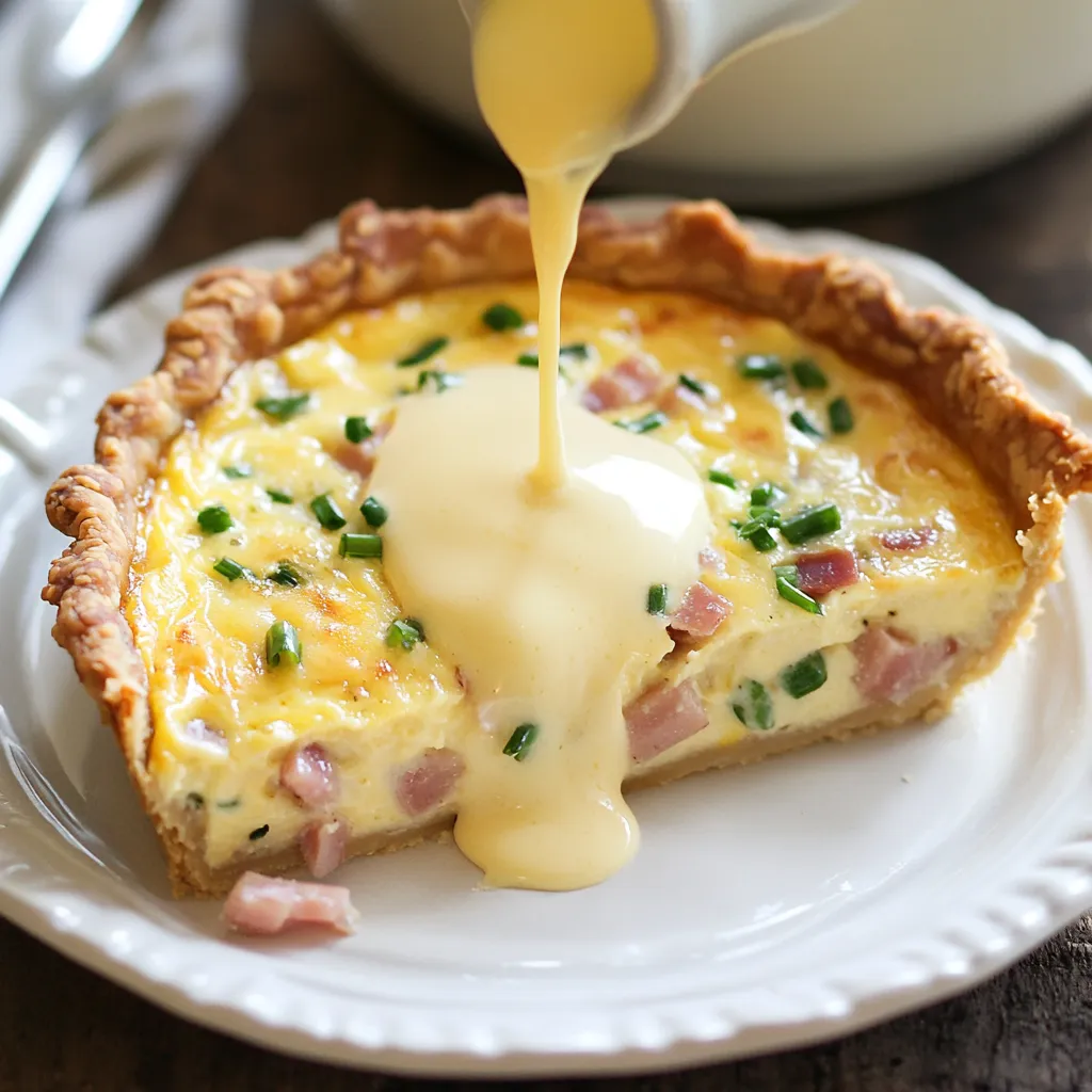 Quiche gourmande aux œufs Benedict et sauce hollandaise
