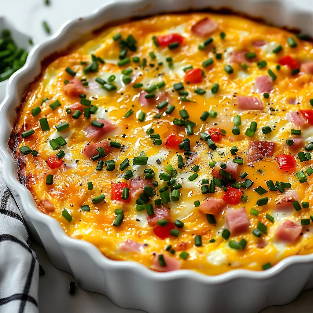 Gratin rapide au fromage blanc et jambon pour le matin