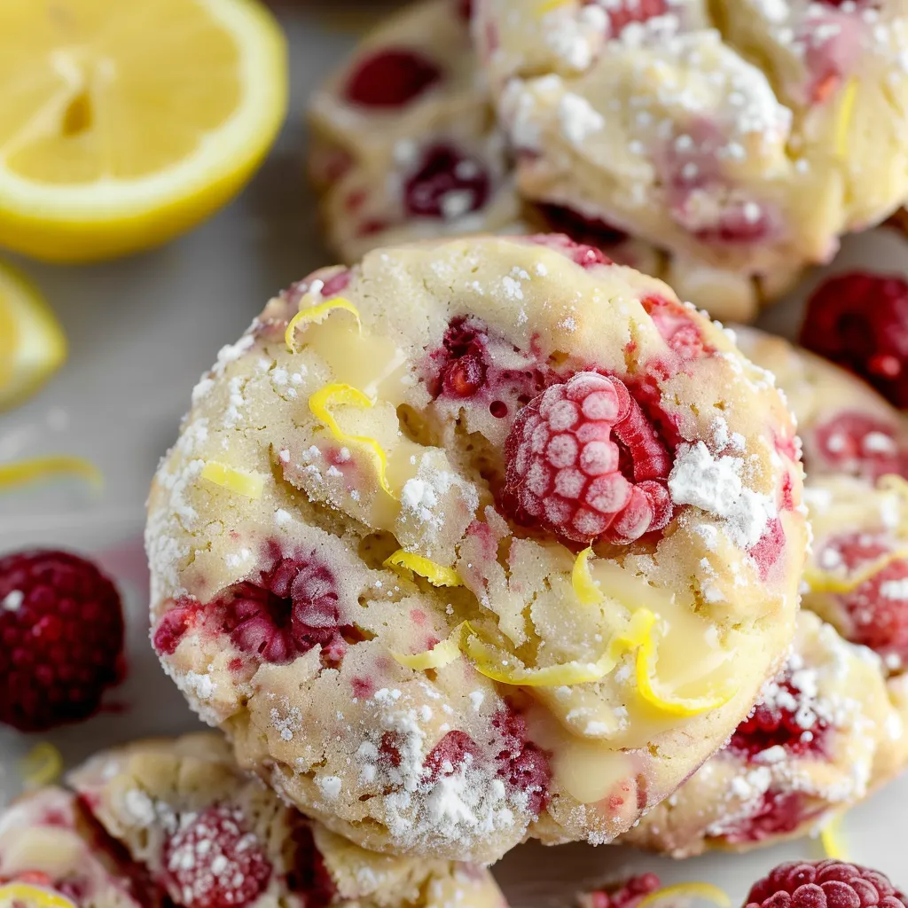 Délicieux cookies citron framboise