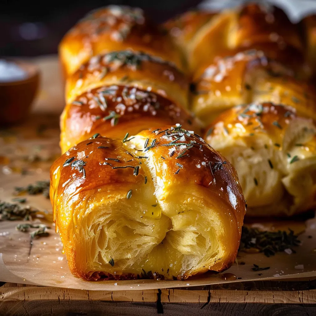 Petits pains briochés moelleux au beurre de sauge et miel