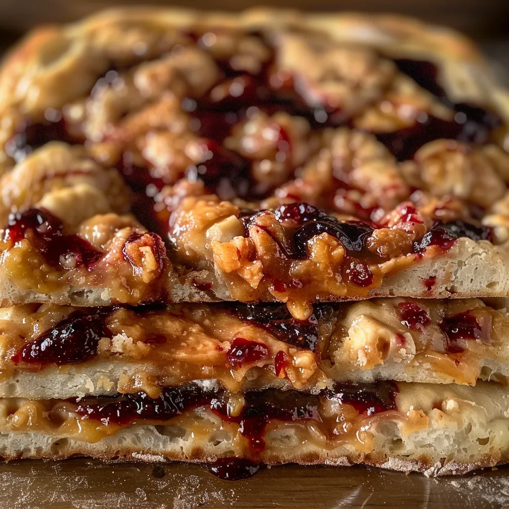 Focaccia au Beurre de Cacahuète et Confiture Originale