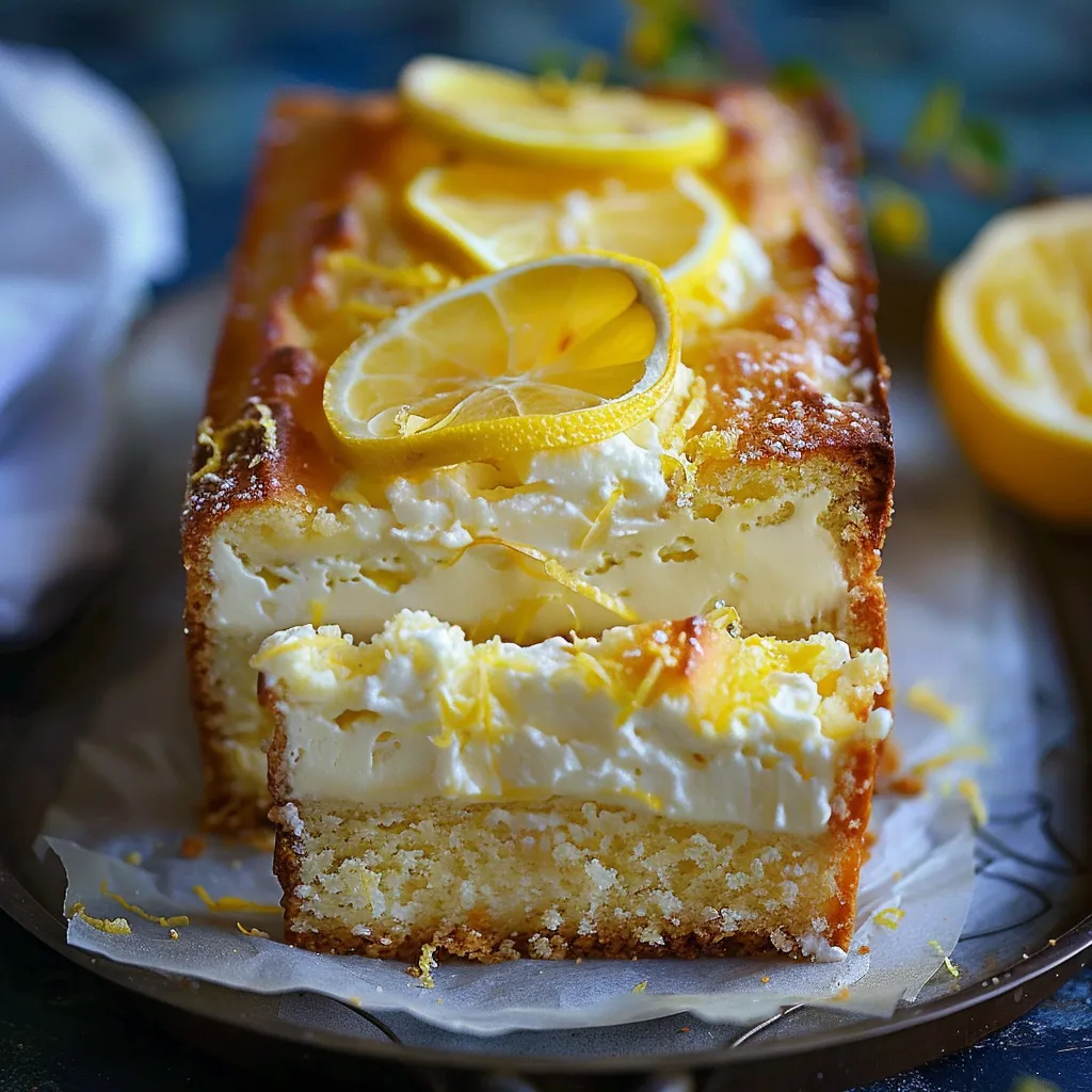 Cake au citron fondant et marbré au fromage frais - ultra facile et délicieux