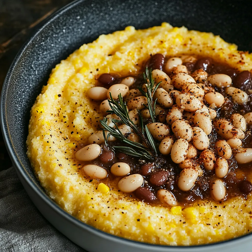 Polenta Maïs Doux Haricots Blancs sortie du Four