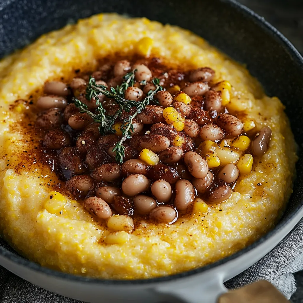 Polenta au Maïs Doux et Haricots Blancs - Plat Végétarien