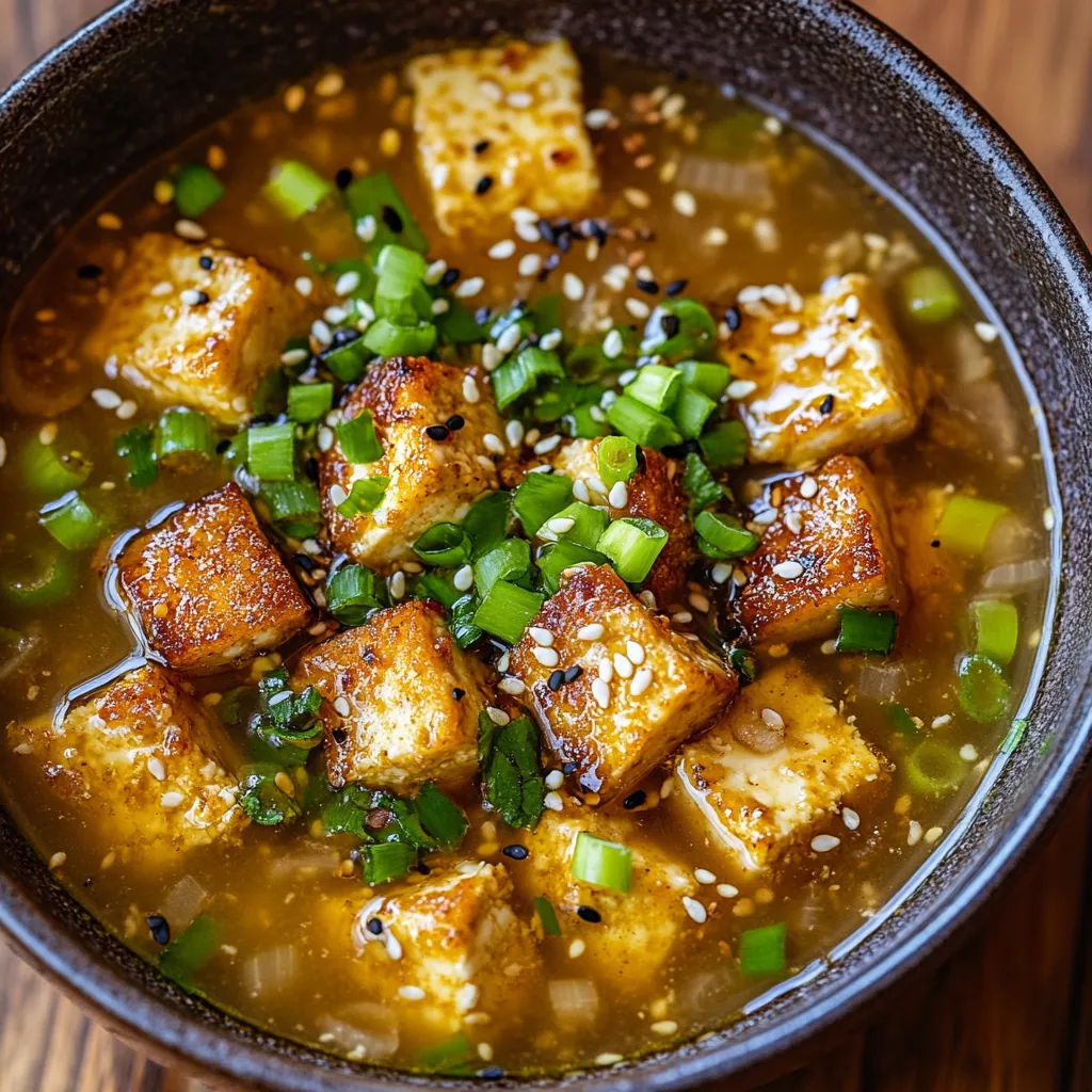 Délice miso gingembre tofu aux graines de sésame