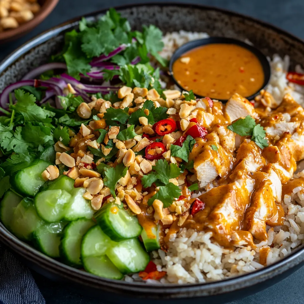 Bol de riz satay croustillant gourmand