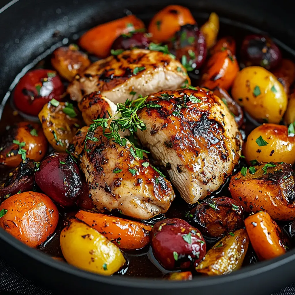 Poulet Balsamique et Légumes Simplement Délicieux