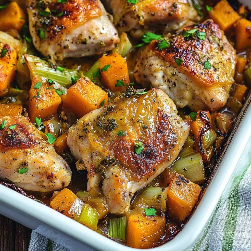 Poulet au four avec légumes dorés