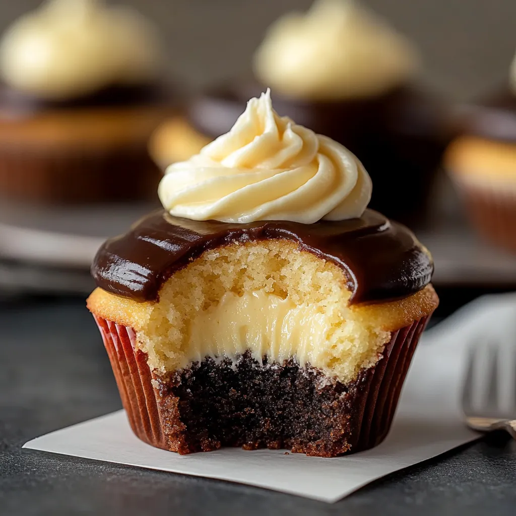 Délicieux Cupcakes à la Boston Cream