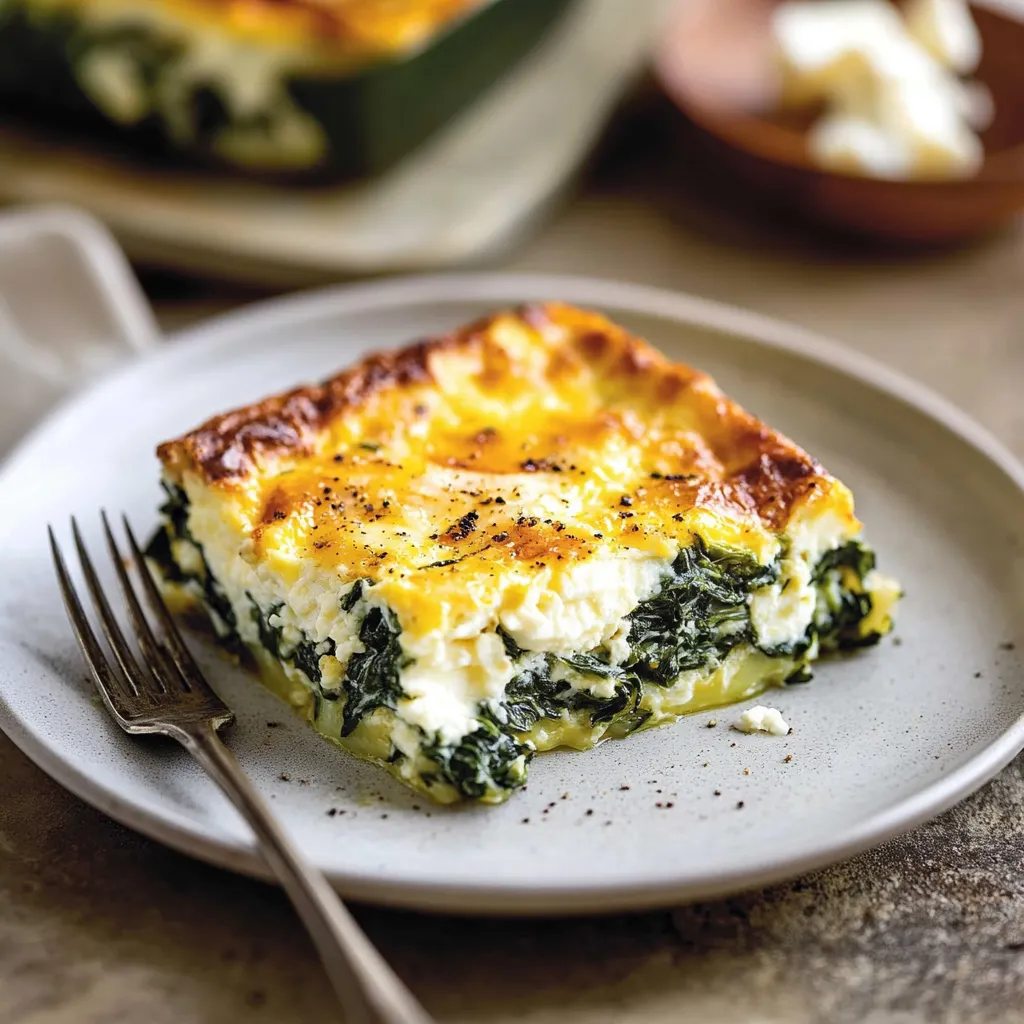 un clafoutis gourmand aux œufs, épinards et cottage allégé
