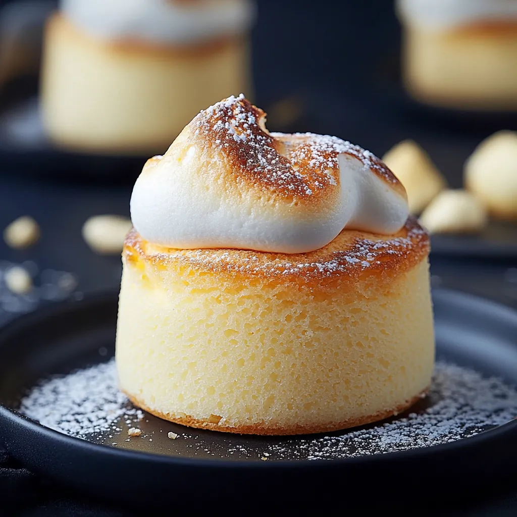 un soufflé vanille gonflé et doré