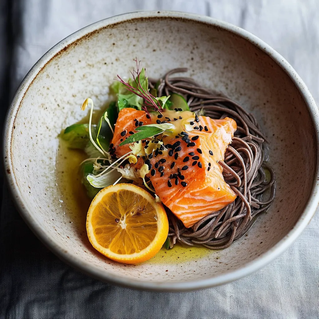 Délicieux Soba et Saumon Grillé