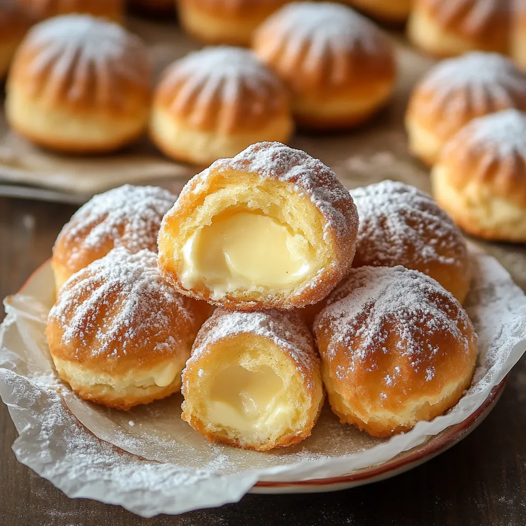 Beignets Crémeux Italiens Garnis de Crème