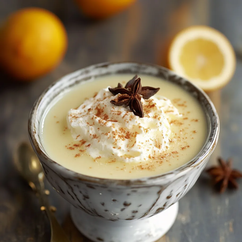 Pudding Vanillé aux Épices Hivernales avec Crème au Cognac