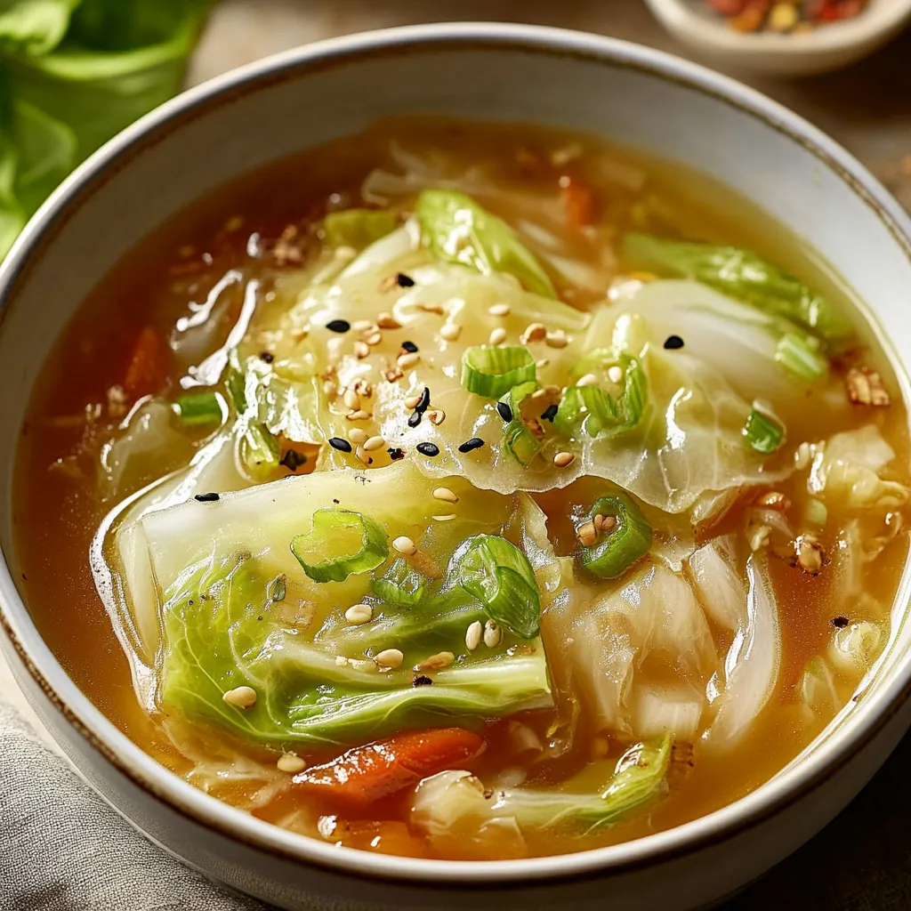 Soupe Chinoise au Chou Napa, Carottes et Ail, Parfumée à la Sauce Soja