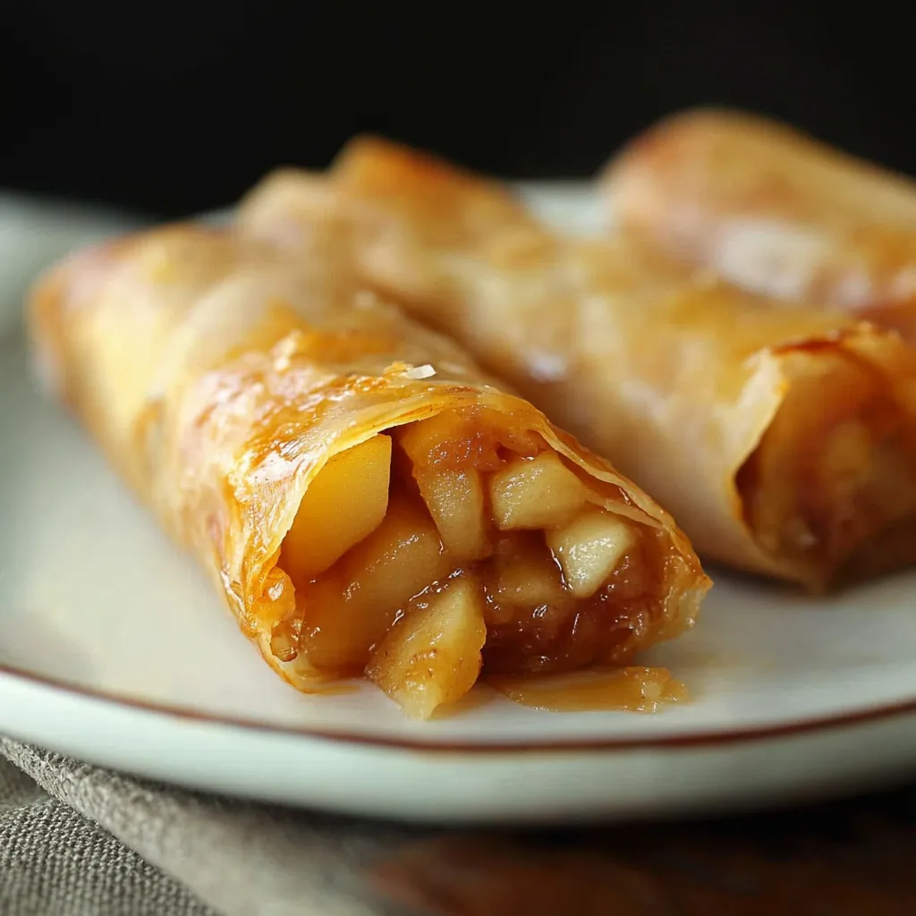 Rouleaux croustillants au four avec pommes et cannelle