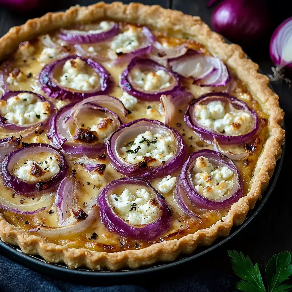 Délicate tarte aux oignons et fromage