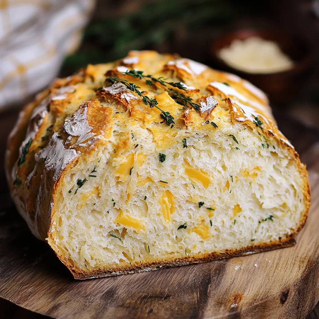 Pain fait maison au cheddar et herbes
