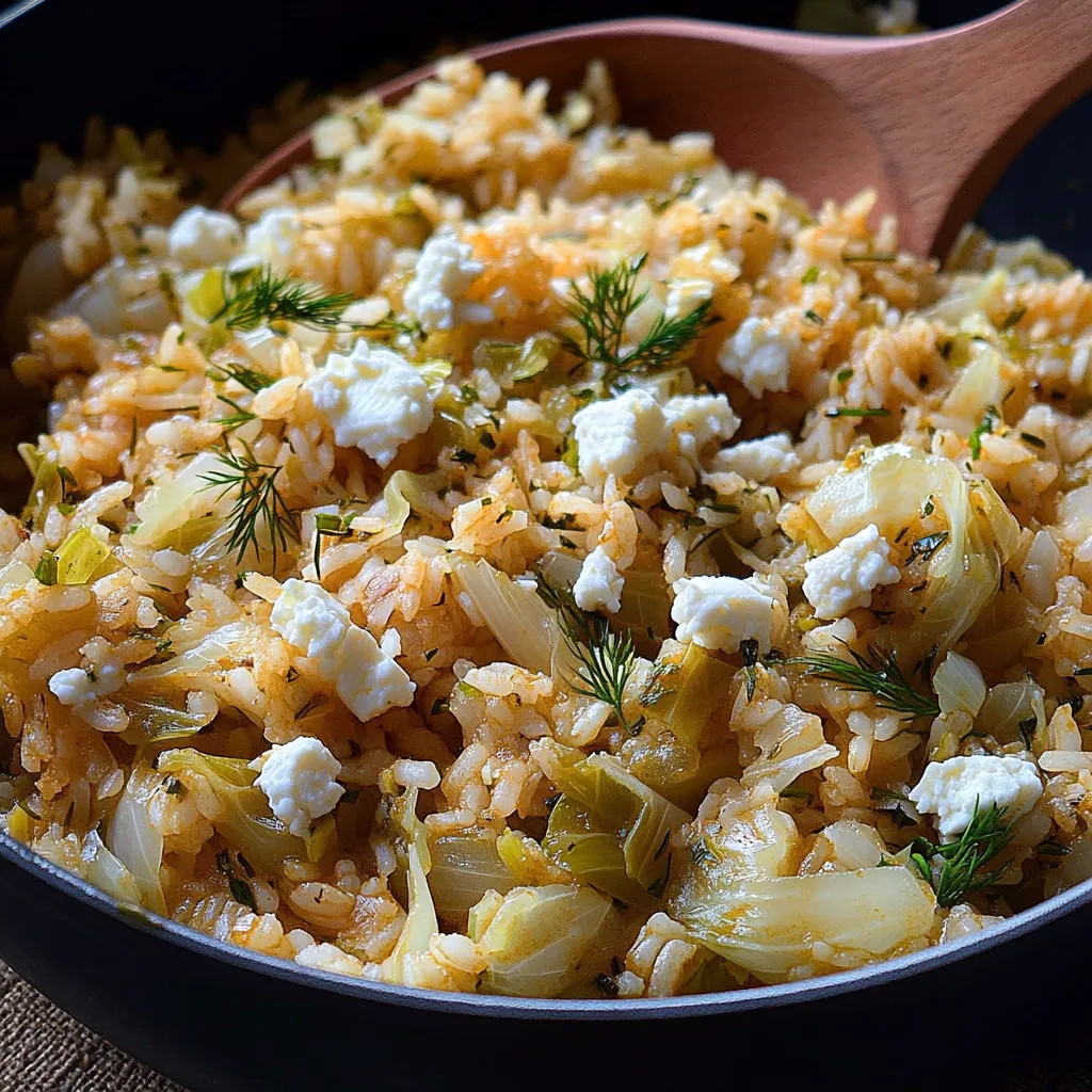 Riz au chou à la grecque savoureux et parfumé