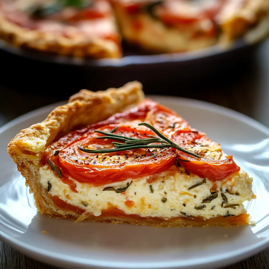 Délicieuse tarte au basilic et tomates