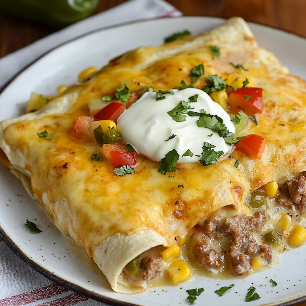 Enchiladas au chile vert et fromage fondant