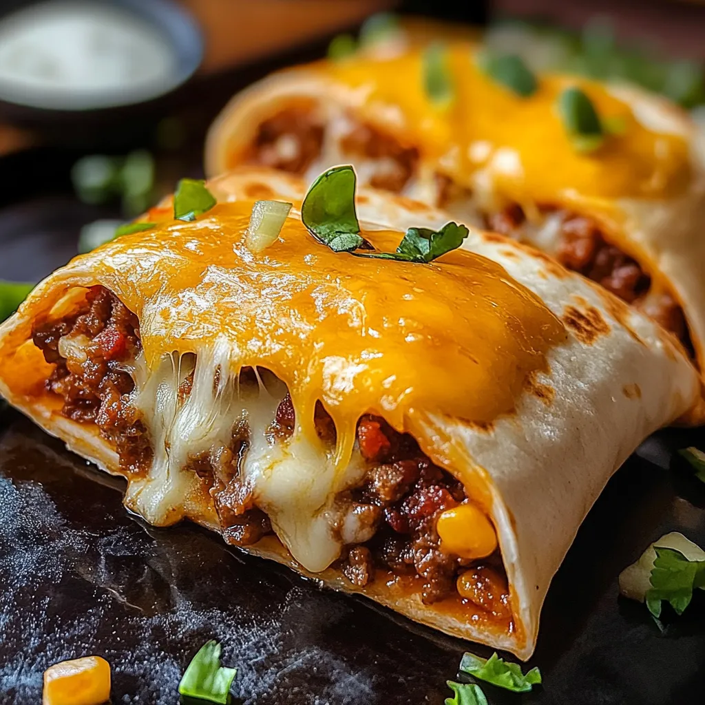 Tacos fondants au cheddar