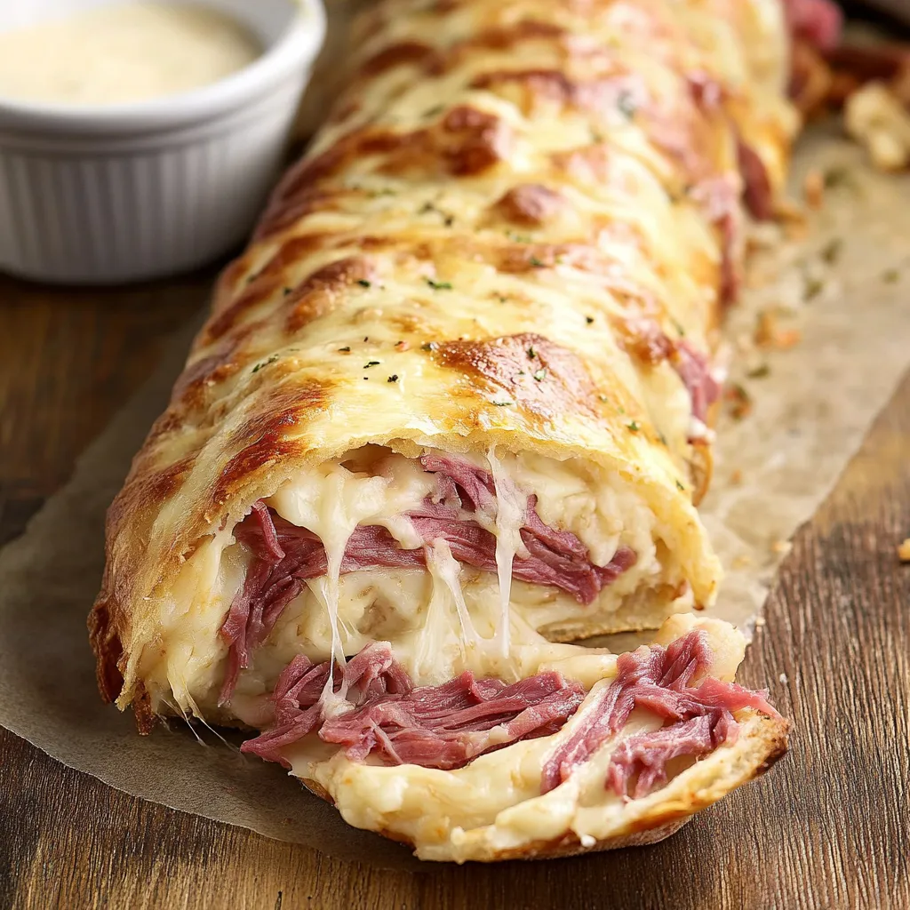 Stromboli croustillant au bœuf et fromage suisse