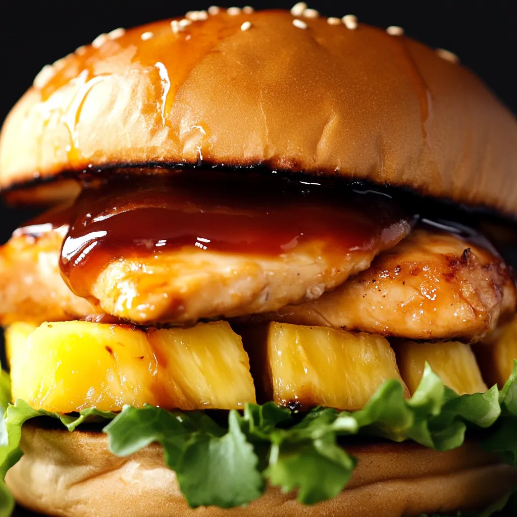 Savourez un sandwich Kahuna au poulet teriyaki et ananas grillé