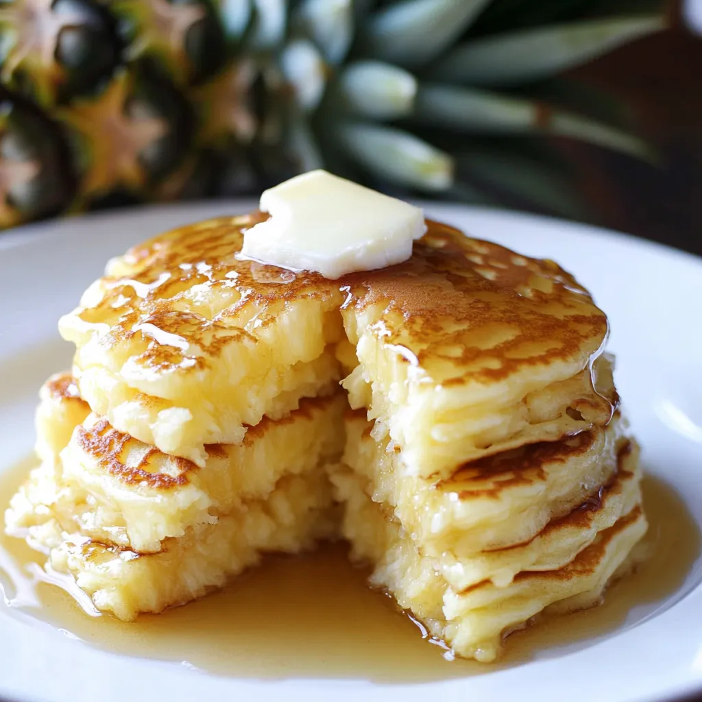 Des pancakes moelleux à l'ananas et coco