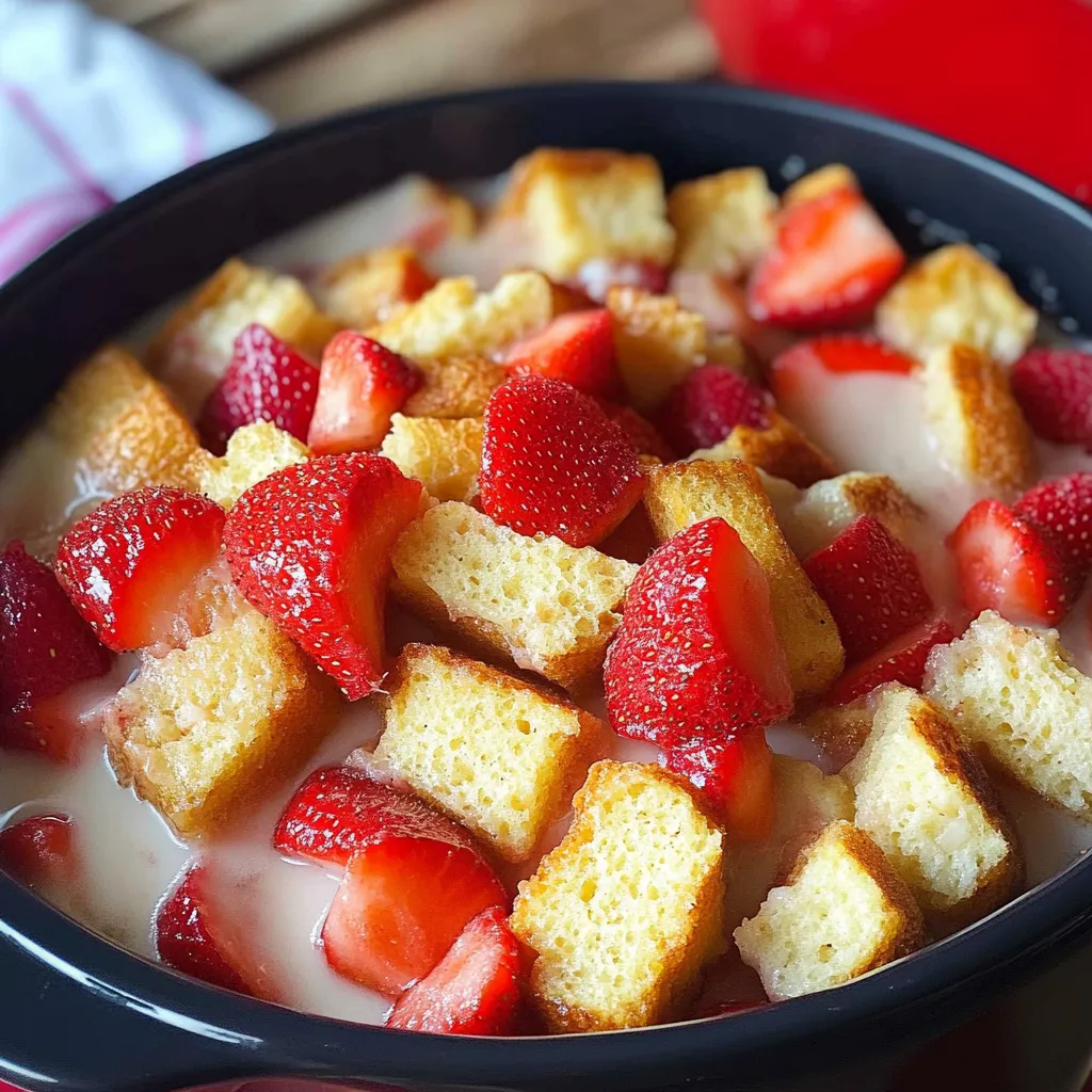 Pain perdu moelleux avec fraises