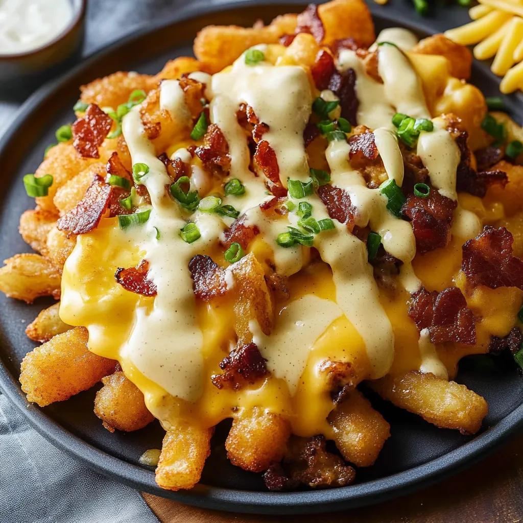 Poutine déjeuner avec sauce hollandaise savoureuse