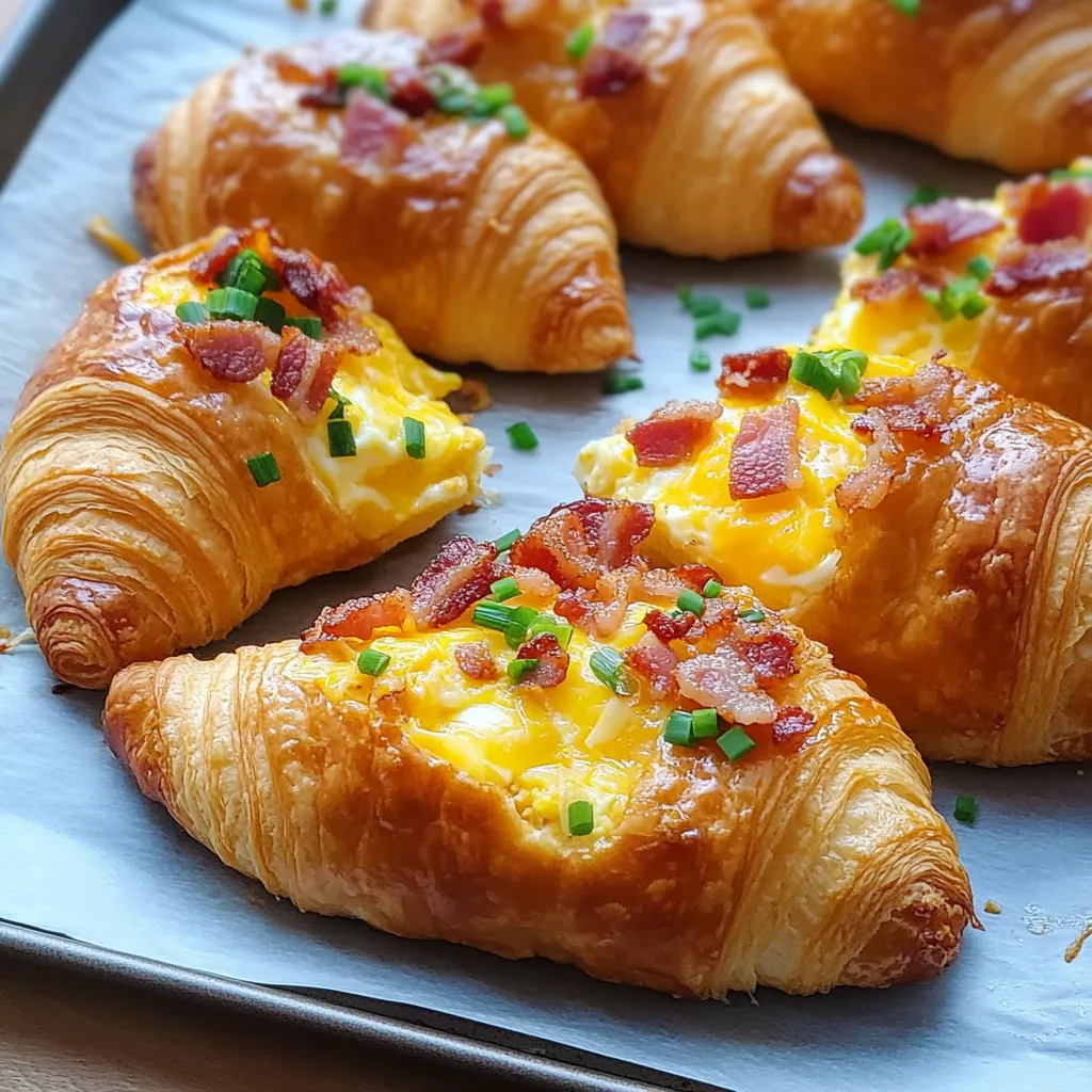 Délicieux croissants garnis au cheddar