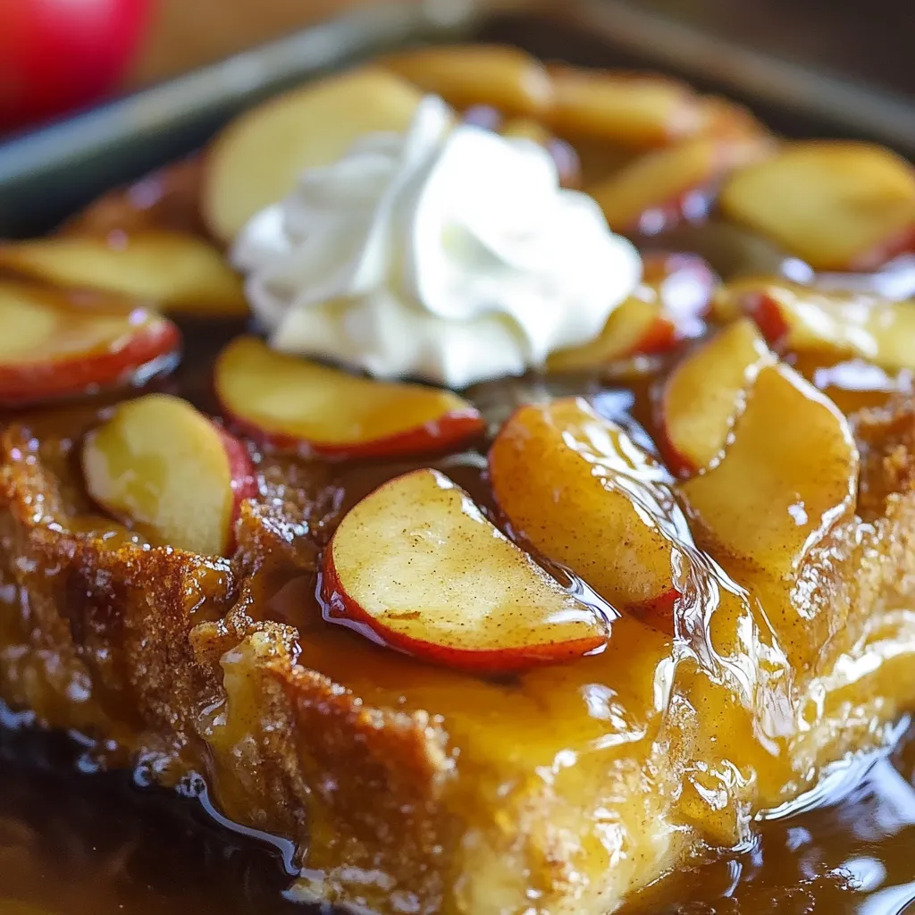 Dessert aux pommes et caramel