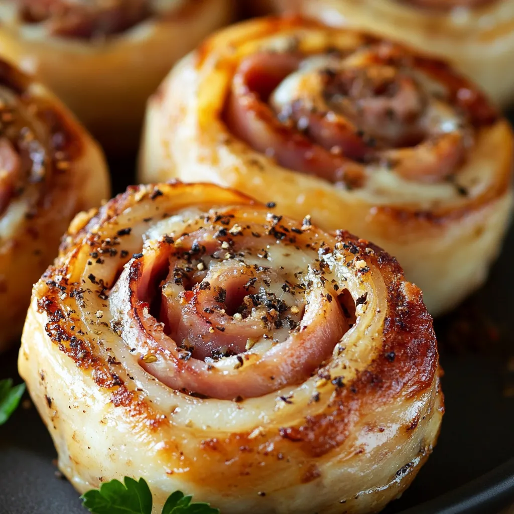 Délicieux roulés jambon fromage