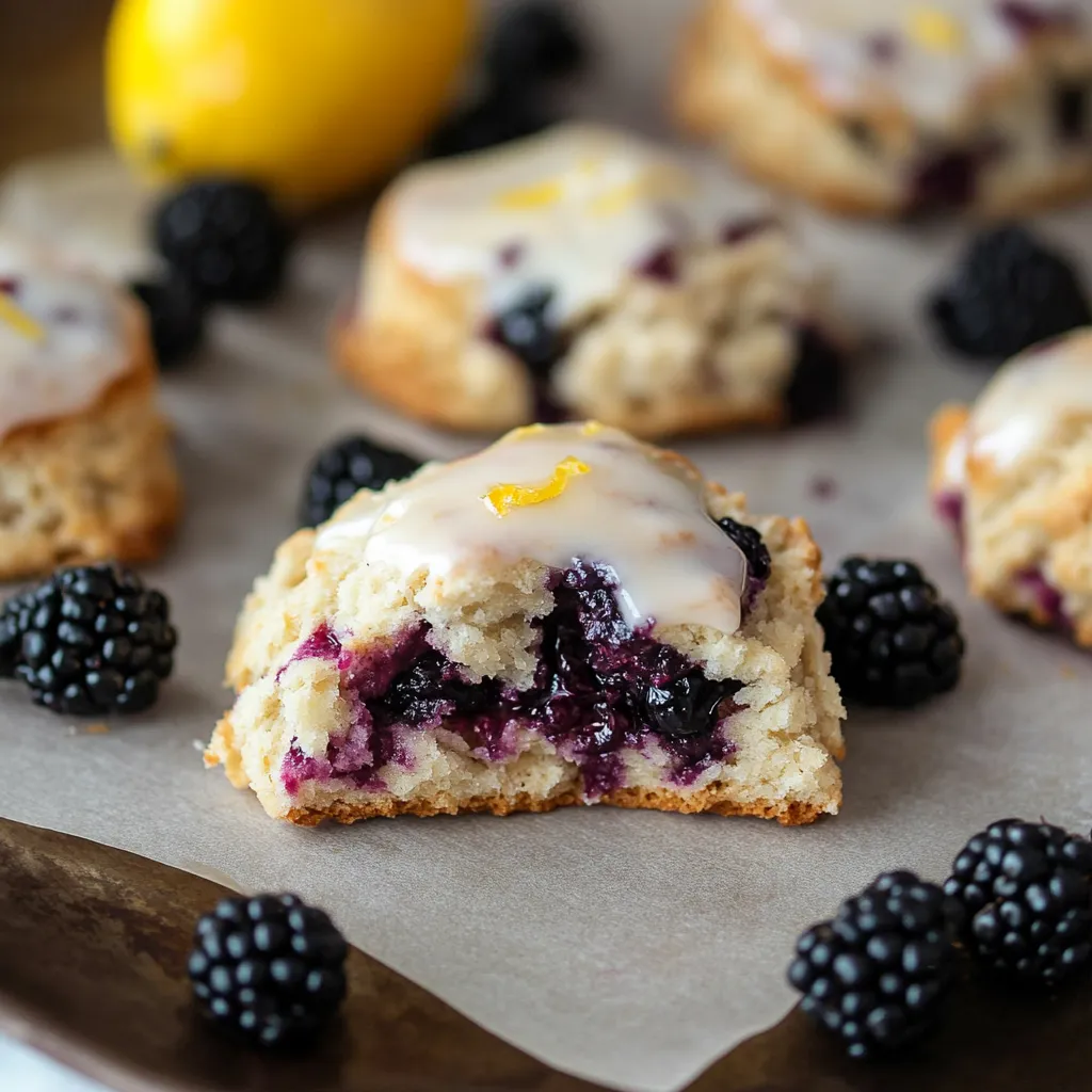 Des scones moelleux au thé Earl Grey, avec des mûres fraîches et un glaçage au citron