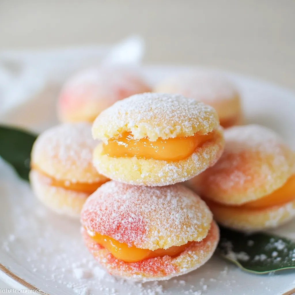 Petits gâteaux italiens en forme de pêche