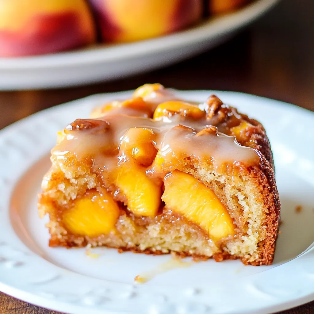 Gâteau pêche avec cannelle