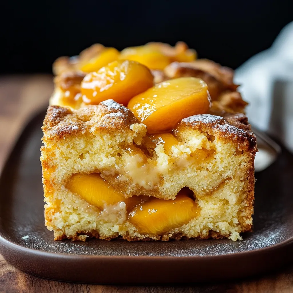 Délicieux gâteau aux pêches