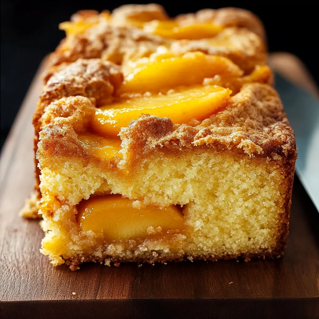 Gâteau maison aux pêches moelleuses et crumble doré