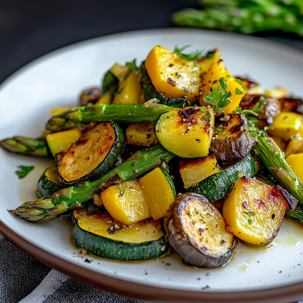 Asperges courgettes squash dorées