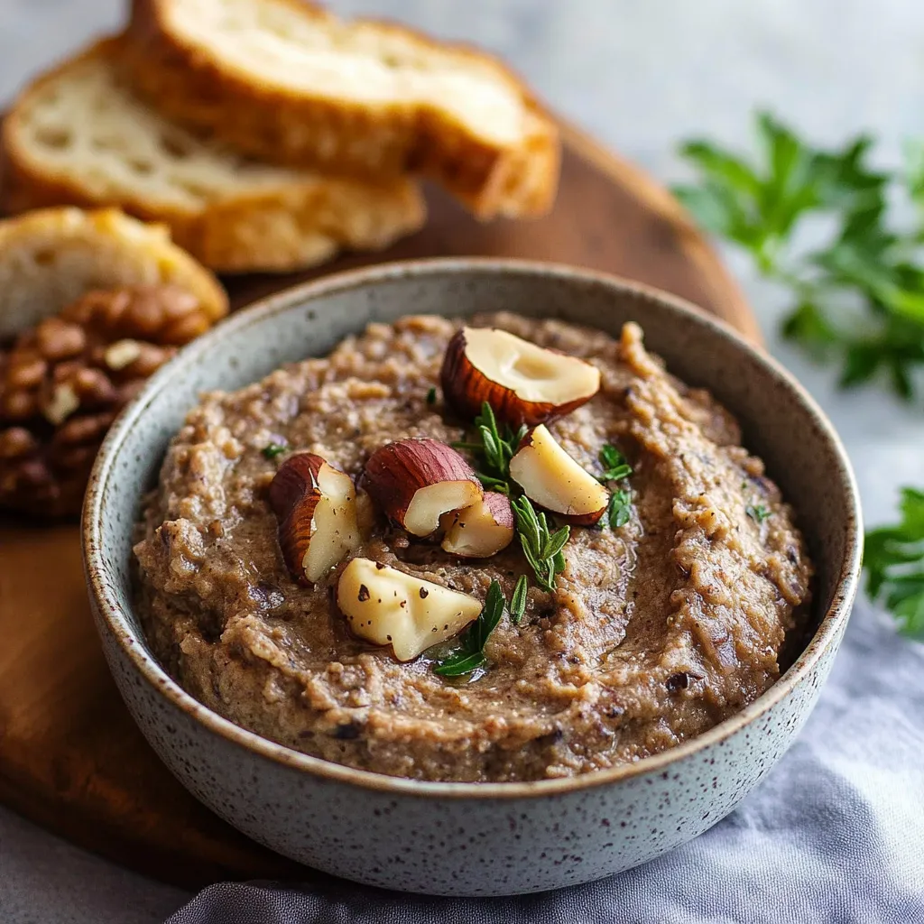 Pâté aux champignons et noix