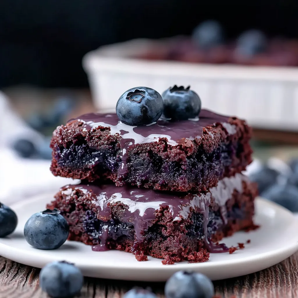 Brownies glacés aux myrtilles