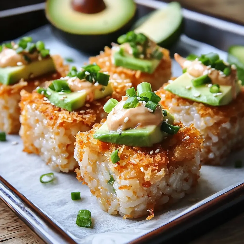 Riz croustillant crabe et avocat