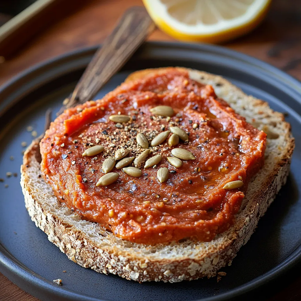 Tartine gourmande de pâté aux tomates séchées et graines de tournesol