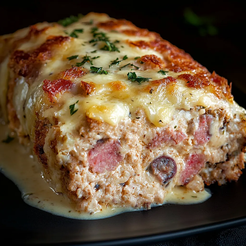 Un délicieux pain de viande cordon bleu fait maison