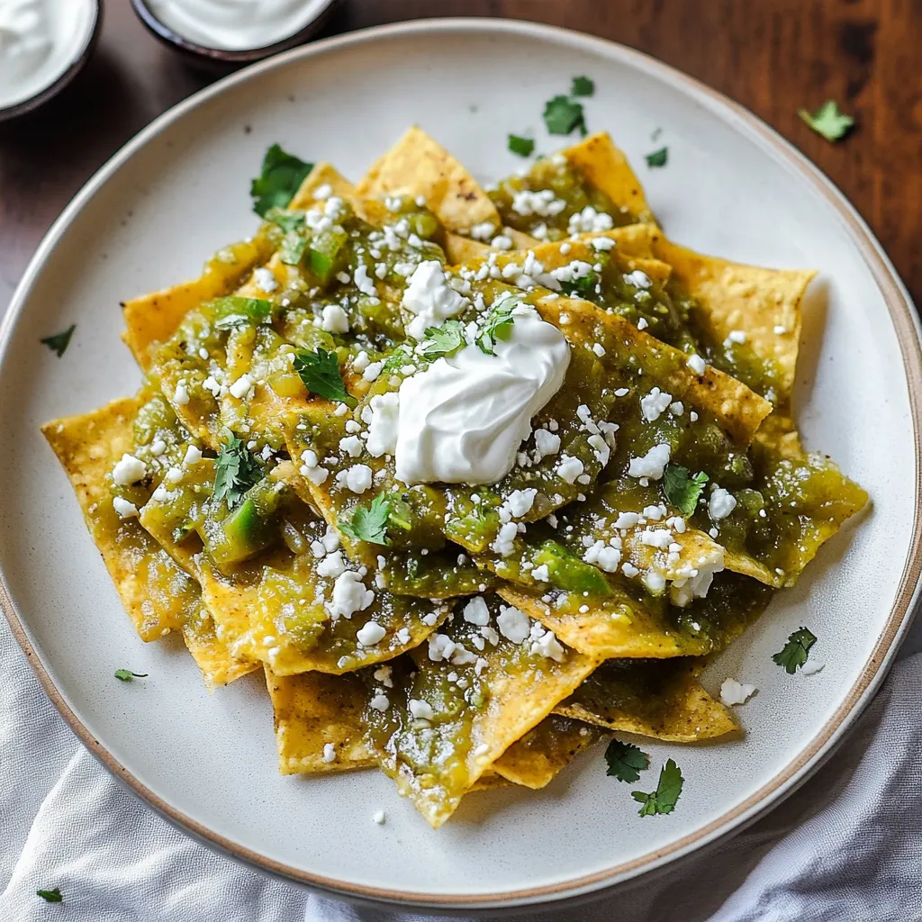 Chilaquiles verts tortillas salsa