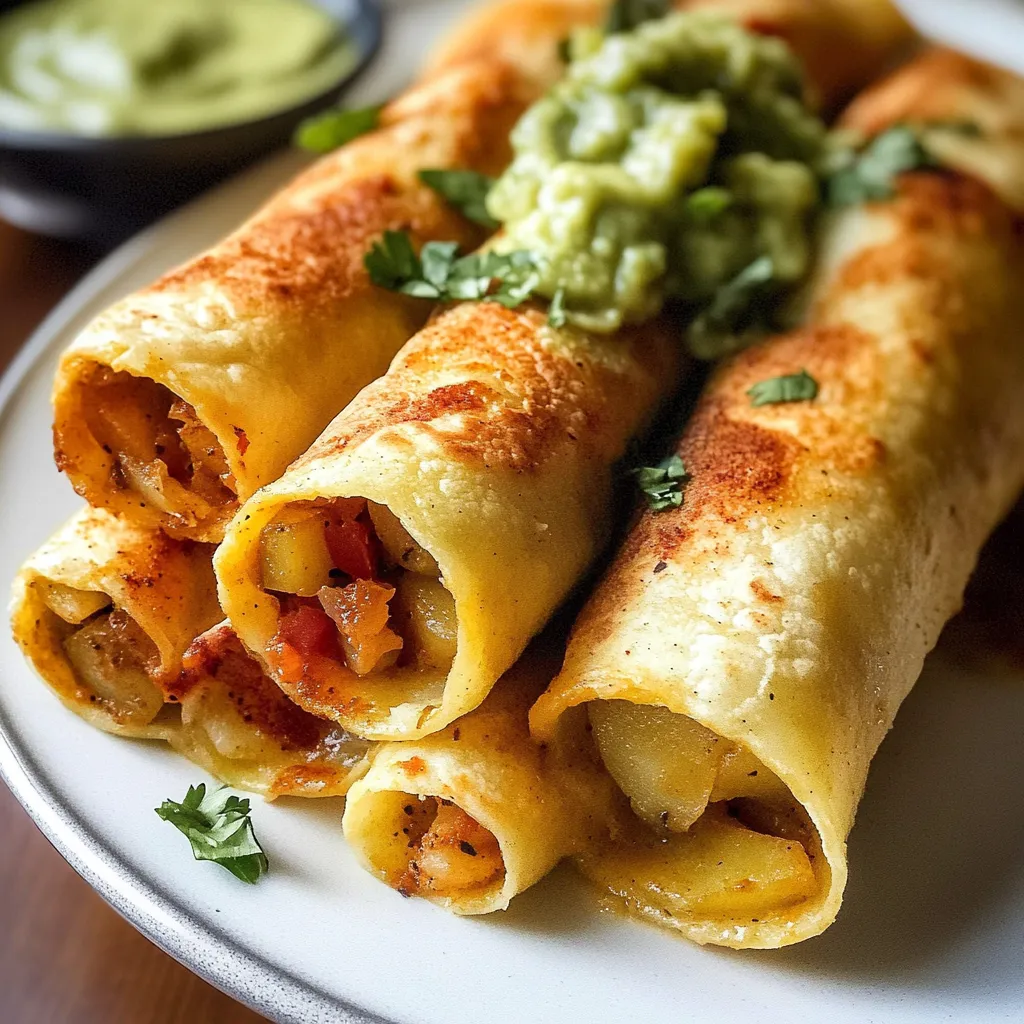 Flautas aux pommes de terre épicées et croustillantes